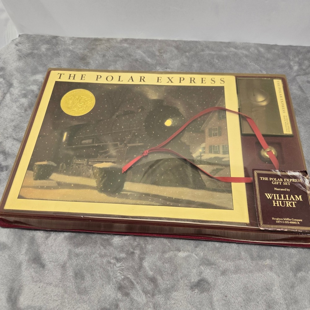 The Polar Express Gift Set Chris Van Allsburg Book Cassette Sleigh Bell‎ 1985